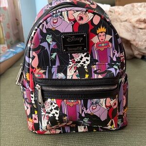 Loungefly Disney Villains Mini Backpack - Black, Purple, Pink, Red